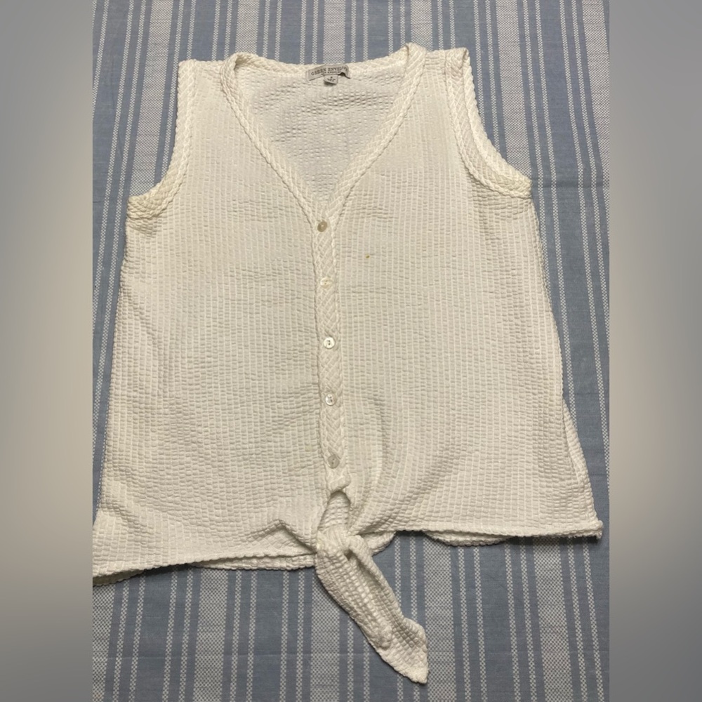 Green Envelope off-white shirt.